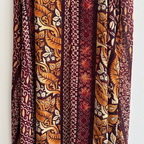 Ivan Grundahl Tank Top Leaf Print Vintage Maxi Dress, Orange/Red, Size Small - Picture 13 of 14
